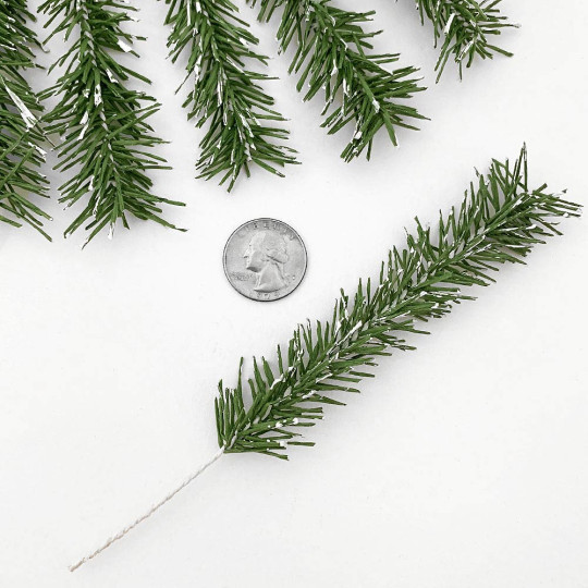Set of 6 Snowy Paper Pine Sprigs for Feather Trees and Crafting ~ Austria